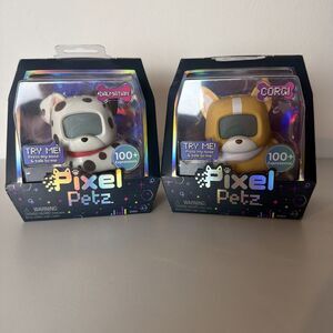 🐕Pair of New Pixel Petz Corgi and Dalmation Electronic Toy Noise & Lights New🐾